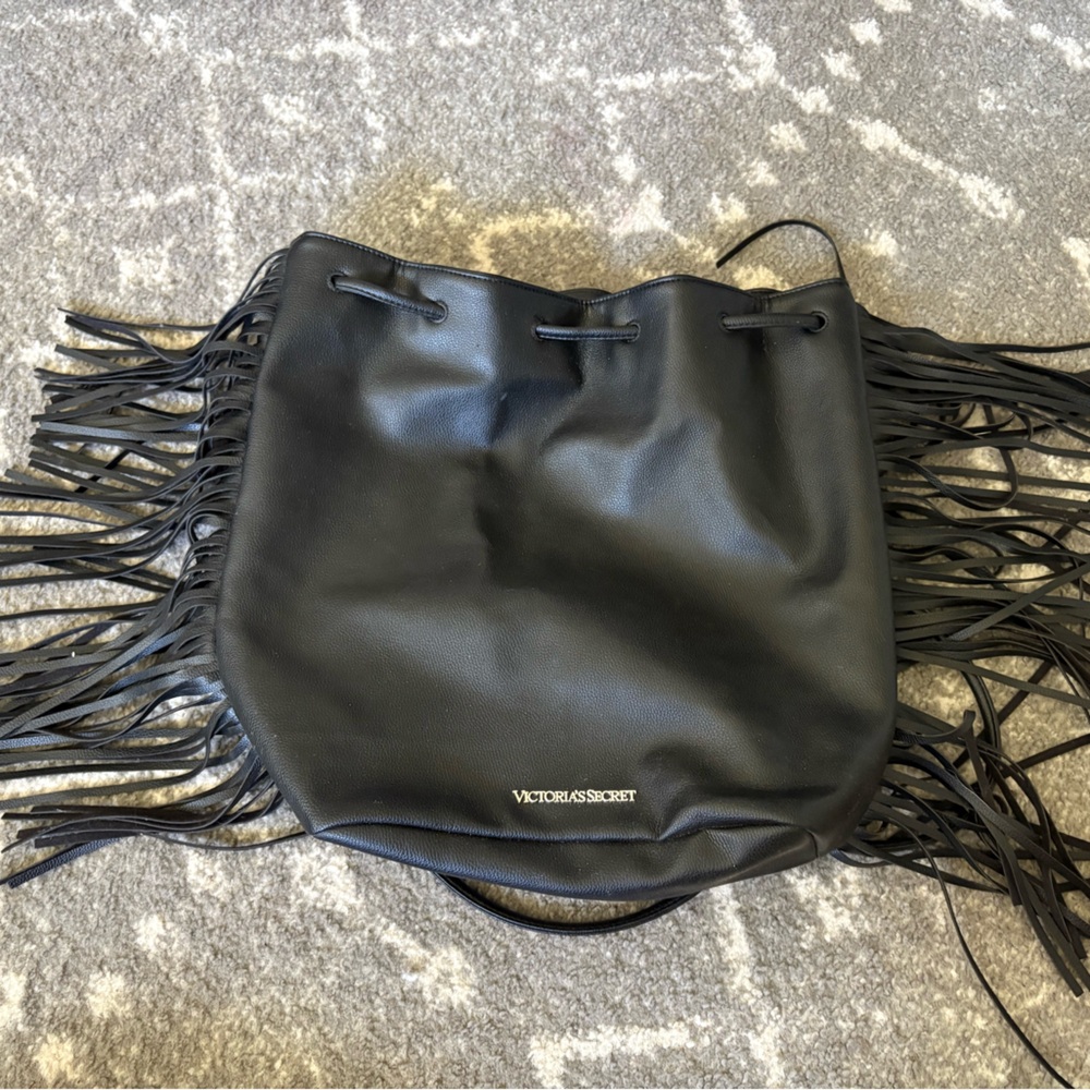 Victoria's Secret Black Fringe Shoulder Bag